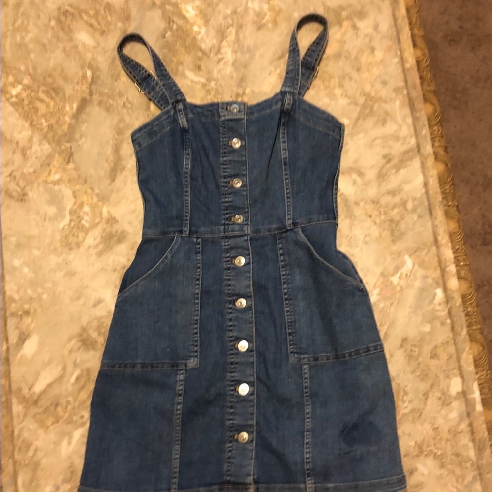 denim overall dress
